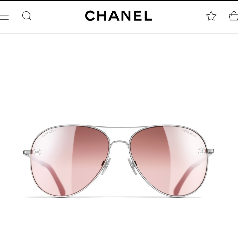 Chanel Pilot Aviator Sunglasses Pink